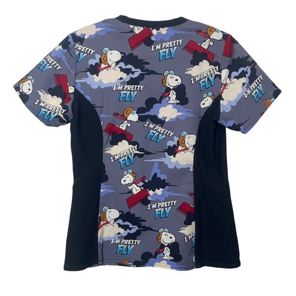 Snoopy Peanuts Scrubs Womens XS Blue New WOT Im Pretty Fly - Picture 3 of 9